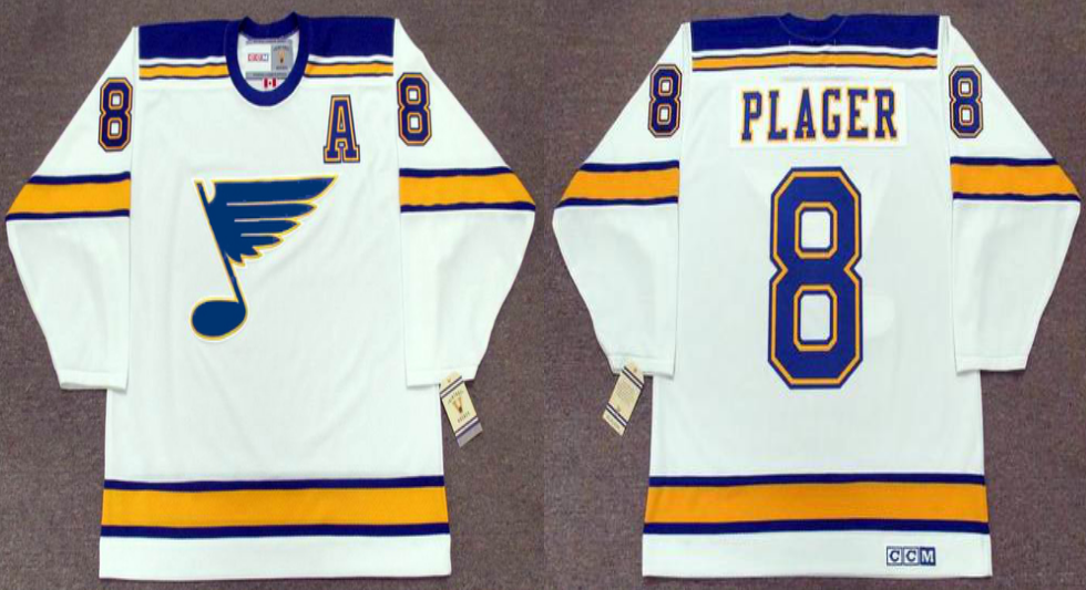 2019 Men St.Louis Blues #8 Plager white CCM NHL jerseys->st.louis blues->NHL Jersey